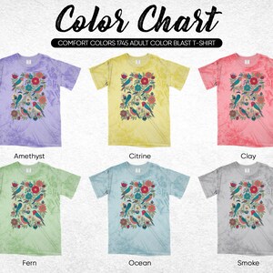 Comfort Colors Tie Dye T-Shirt, Floral Graphic Tee, Vintage Aesthetic Shirt, Boho Style Top, Colorful Casual Wear, Unisex Tshirt
