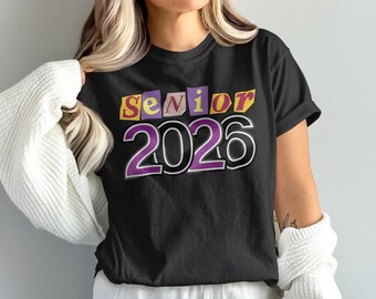 Camiseta de último año de 2026, camiseta de la clase de 2026, regalo de graduación, camiseta de último año de secundaria, para universitarios, camiseta de fiesta de graduación, último año