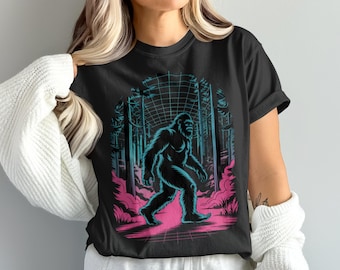 Bigfoot T-Shirt, Sasquatch Forest Tee, Cryptozoology Shirt, Mysterious Creature Apparel, Urban Legend Gift Idea