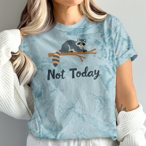 Cute Raccoon Not Today T-Shirt, Lazy Day Shirt, Funny Saying Tee, Animal Lover Gift, Casual Wear, Relaxed Vibes, Everyday Comfort