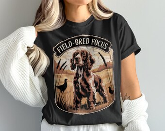 Field Bred Focus T-Shirt, Cocker Spaniel Tee, Dog Lover Gift, Hunting Dog Apparel, Vintage Style Shirt, Spaniel Owner Present