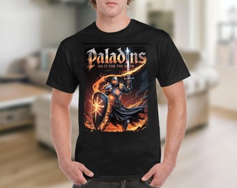 Paladins Graphic Tee Do It For The Oath T-Shirt Fantasy Warrior Artwork RPG Game Lover Gift Bold Knight Apparel