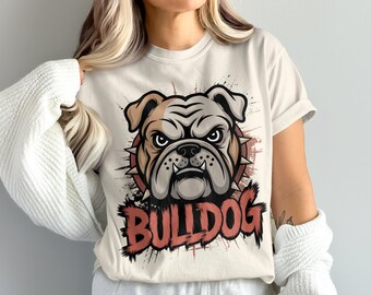 Bulldog T-Shirt, Graphic Tee, Dog Lover Shirt, Animal T Shirt, Cartoon Bulldog Gift, English Bulldog Apparel, Pet Owner Gift, Dog Breed