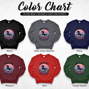 Unicorn Crewneck Sweatshirt, Retro Unicorn Sweater, Vintage Style Unicorn Jumper, Cozy Graphic Pullover, Cute Animal Themed Clothing