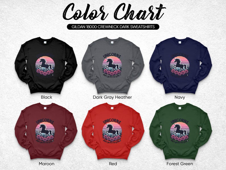 Unicorn Crewneck Sweatshirt, Retro Unicorn Sweater, Vintage Style Unicorn Jumper, Cozy Graphic Pullover, Cute Animal Themed Clothing