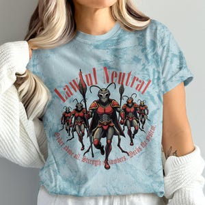 Camiseta Lawful Neutral Ant, camiseta engraçada de RPG de mesa, camiseta com gráfico de alinhamento, presente para jogadores, camiseta gráfica nerd, camiseta de humor de RPG
