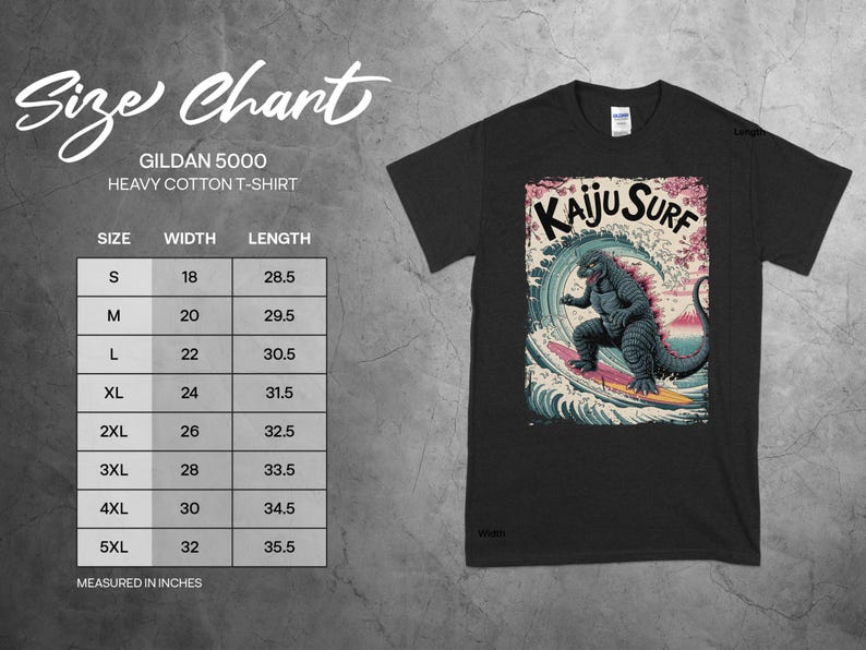 Kaiju Surf Graphic T-Shirt, Monster Surfing Design Tee, Gift for Surf Fans, Unique Japanese Monster Shirt, Trendy Beach Casual Shirt