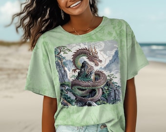 Dragon T-Shirt, Chinese Dragon Shirt, Mythical Creature Tee, Fantasy Art Clothing, Unique Dragon Design, Asian Inspired Tee