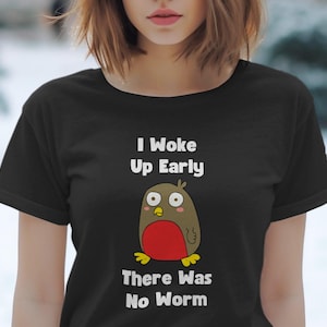Camiseta con dibujo de pájaro, divertida camiseta con estampado de animalito, ilustración de pájaro peculiar, diseño único, ropa informal, regalo perfecto.