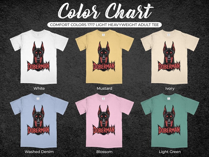 Doberman Graphic Tee, Dog Lover Shirt, Unisex T-Shirt, Casual Pet Apparel, Stylish Dog Tee, Comfort Colors Shirt, Trendy Dog Print Top