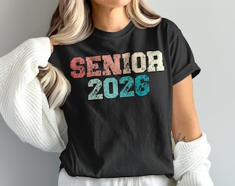 Camiseta de último año de 2026, camiseta de la generación de 2026, regalo de graduación, estudiante de último año de secundaria, universidad, estilo vintage, último año, camiseta de la generación de 2026