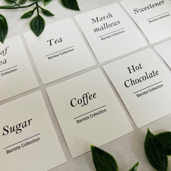 Etichette personalizzate per organizzazioni baristi resistenti all'acqua / Tè Caffè Zucchero Cioccolata calda / Barattoli di conservazione / Barattoli di vetro / Contenitori / Dispensa