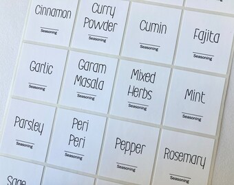 5-40pk Water Resistant Personalised Herbs and Spices Organisation Labels • Storage Jars & Containers • Minimalist style • Mrs Hinch Kitchen