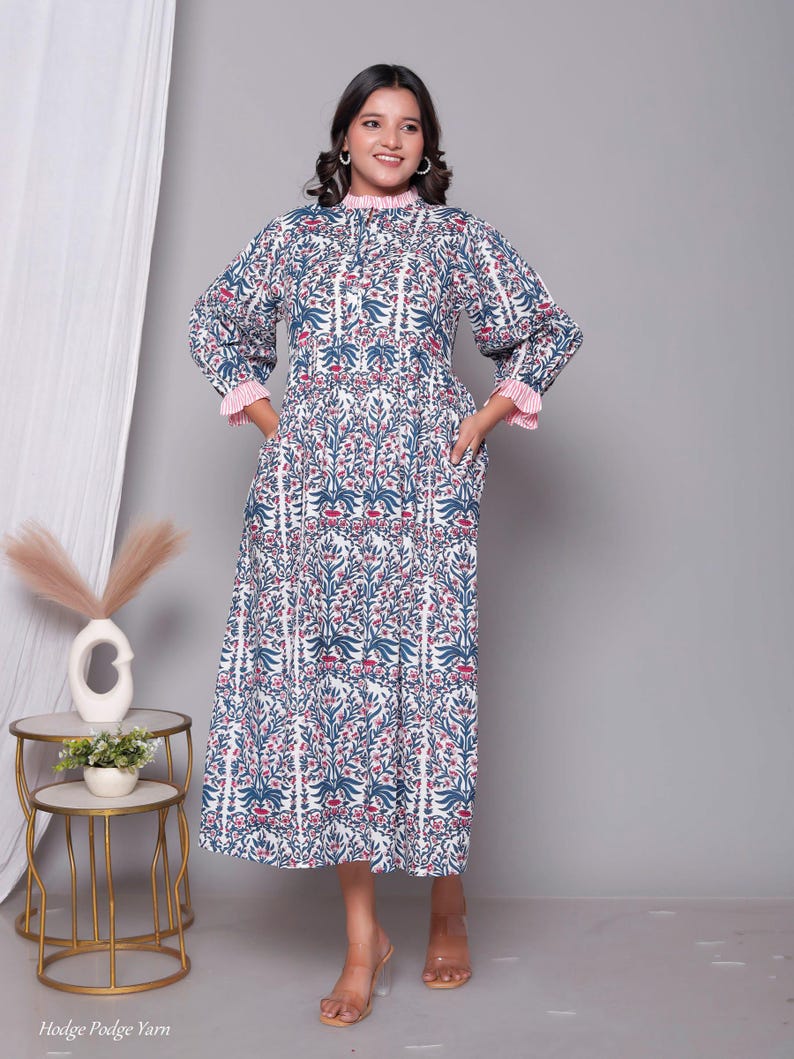 New designer kurti cotton long dress bohemian hippie clothes for gifts image 8
