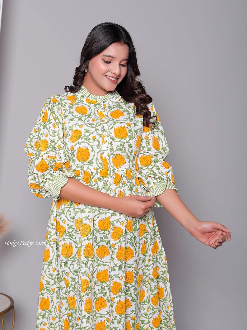 New designer kurti cotton long dress bohemian hippie clothes for gifts image 5