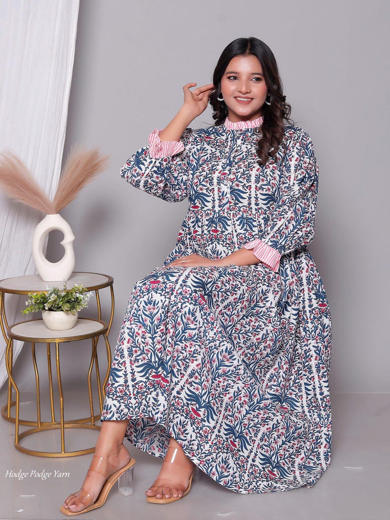 New designer kurti cotton long dress bohemian hippie clothes for gifts image 12