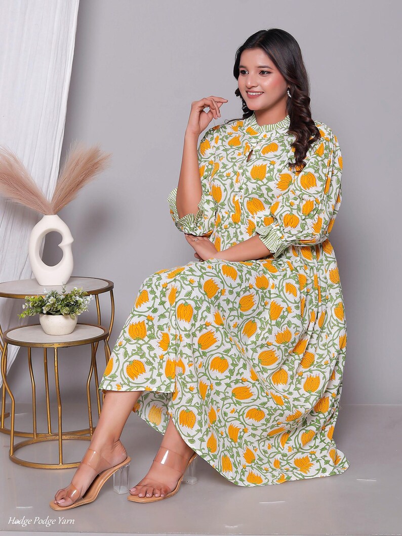 New designer kurti cotton long dress bohemian hippie clothes for gifts image 2