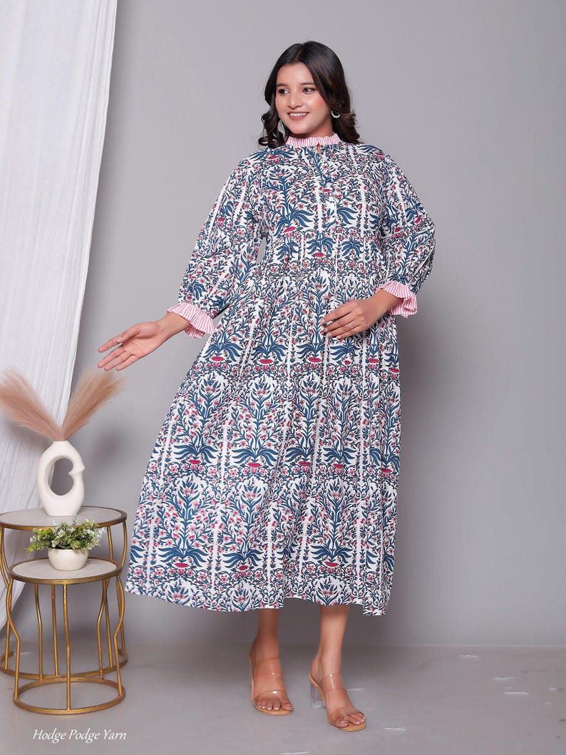 New designer kurti cotton long dress bohemian hippie clothes for gifts image 9