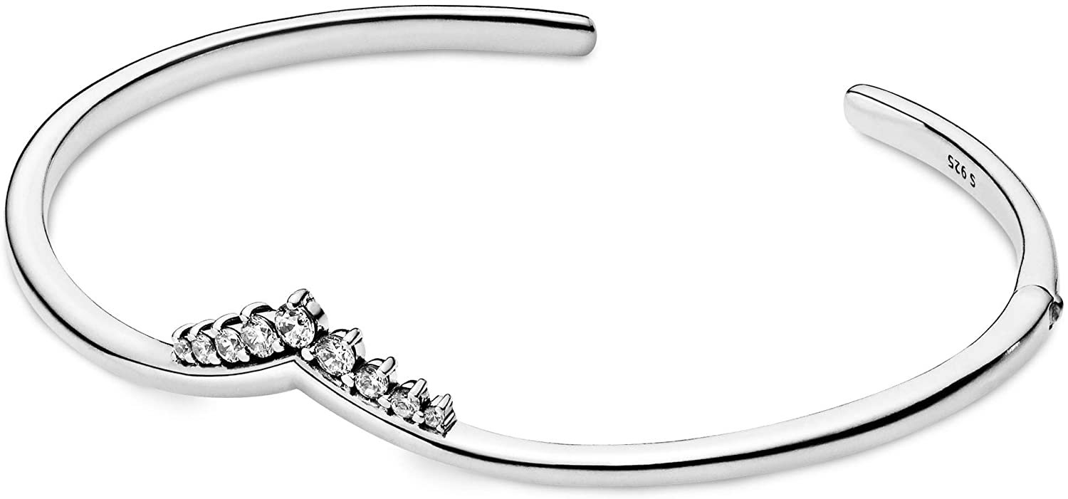 Pandora Tiara Wishbone Open Bangle S925 Sterling Silver Bracelet