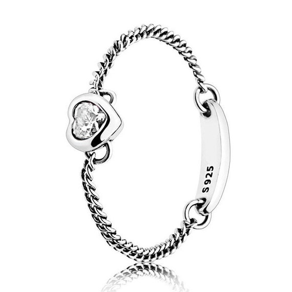 Pink spirited heart chain best sale ring