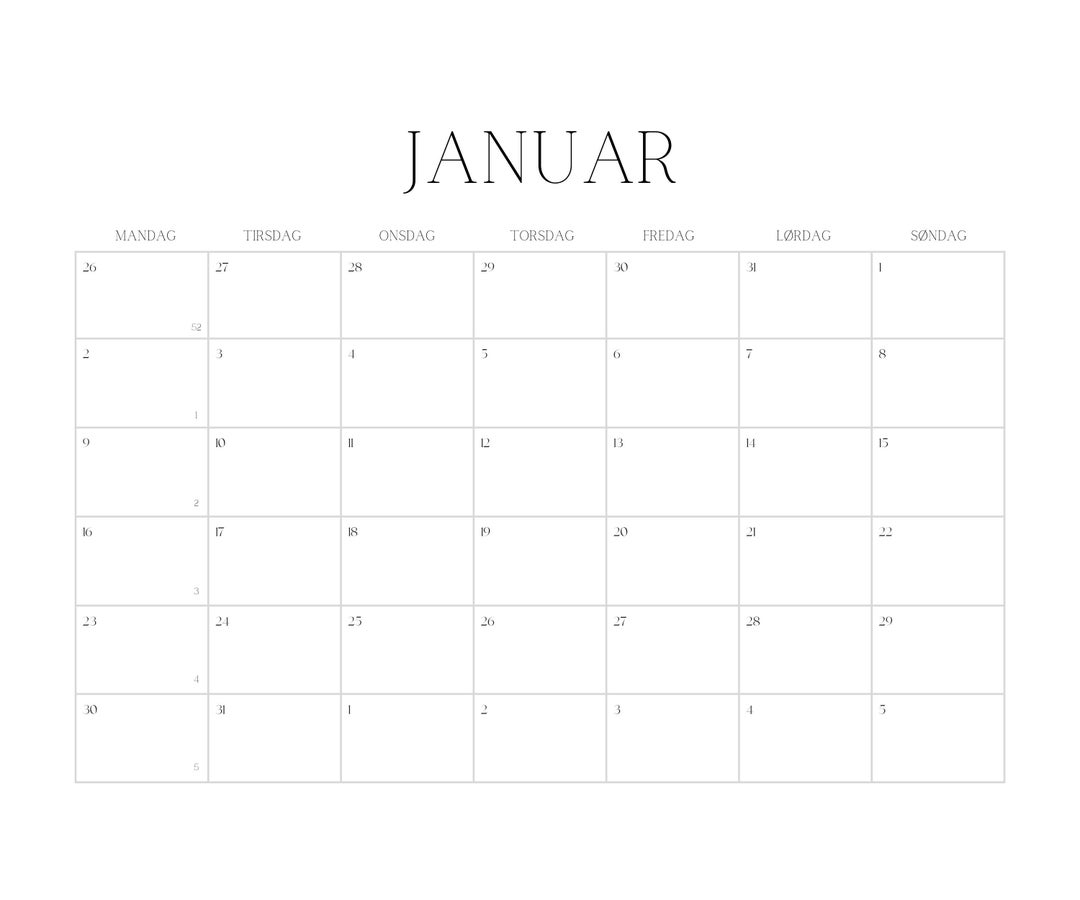 2023 Kalender Med Uger Helligdage Print Selv Kalender -