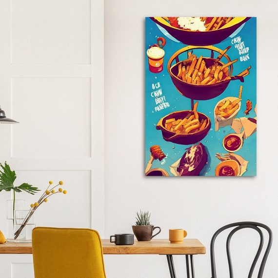 Poster Food Fast Food Fries Pop Modern Kitchen Wall Potatoes Wall Pop Decoration Living Room Room Art Enjoyment Etsy Decoration Art Dining - Art