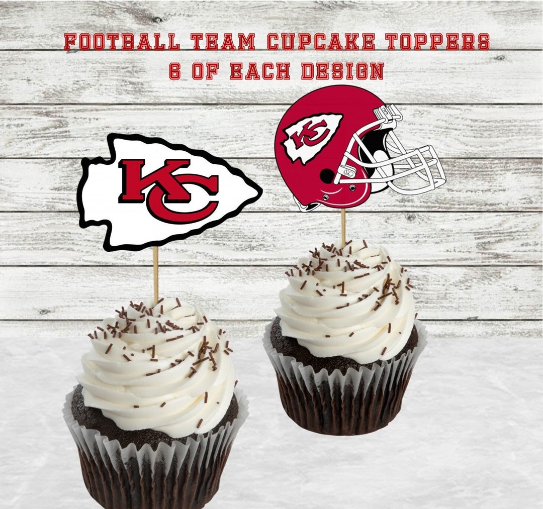 Kansas City Chiefs Cupcake Toppers Party Picks Football Team Etsy