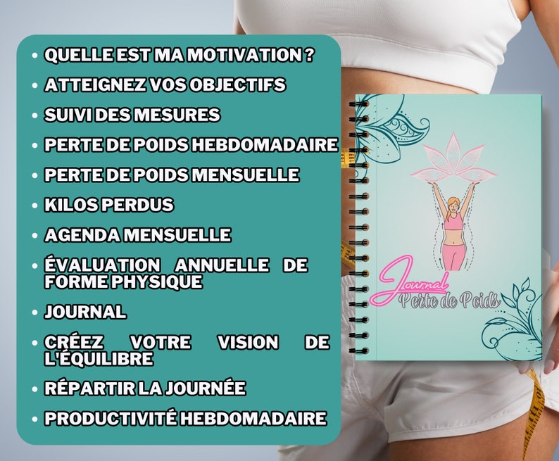 Journal de Perte de Poids, Suivi de Perte de Poids, Planificateur de Fitness, Pour la Perte de Poids, Journal Digital de Perte de Poids image 7