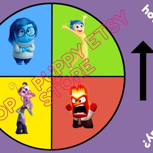 A3 digitale cirkeldiagram binnenstebuiten (zones of Regulation) voor kinderen - afdrukbaar - 1 pagina - paars