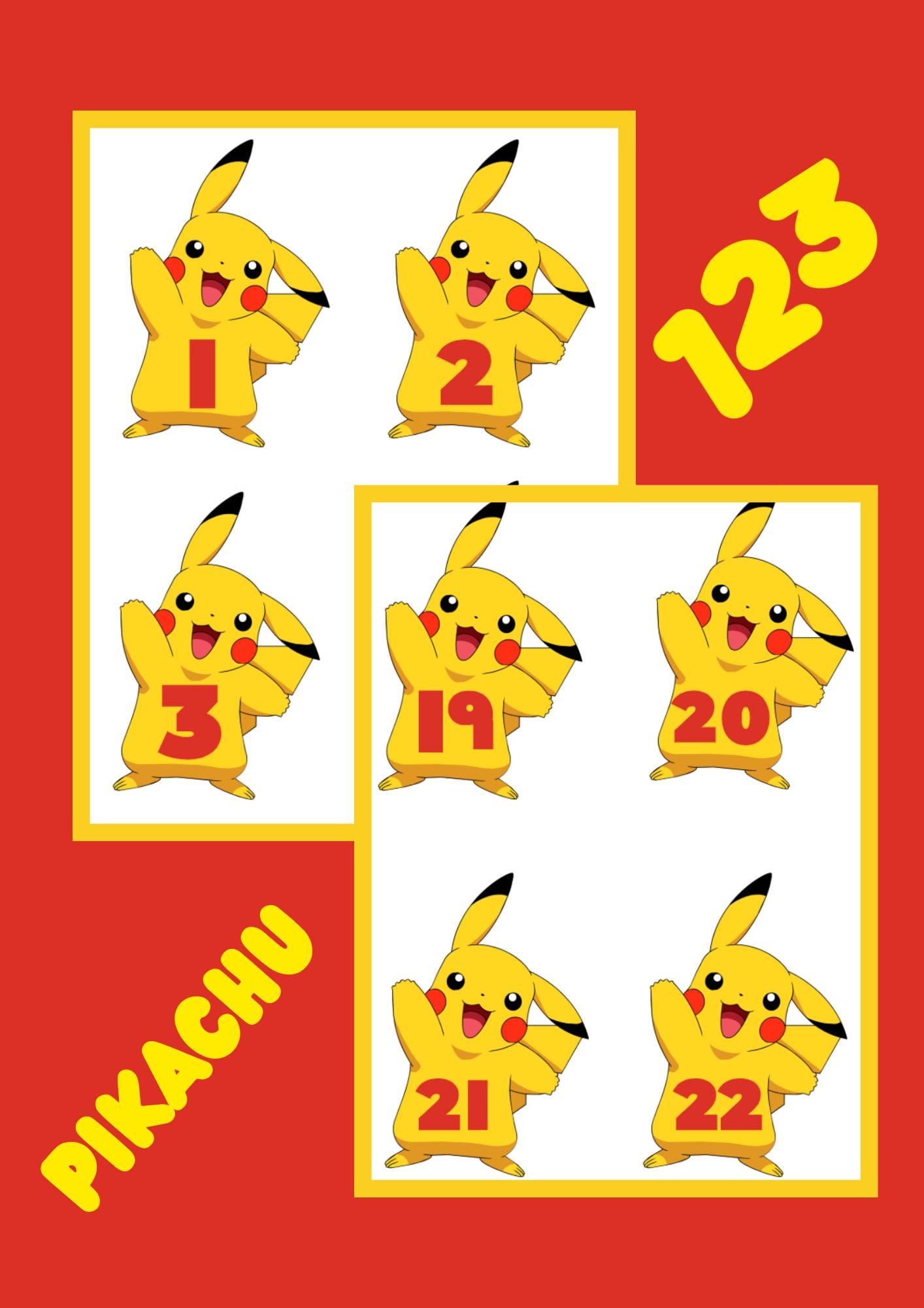 子供向けポケモン数えアクティビティ | 0～30の数字 | 印刷可能