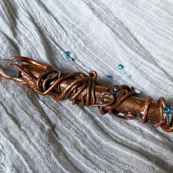 Handmade magic crystal wand, great for Cosplay or ritual