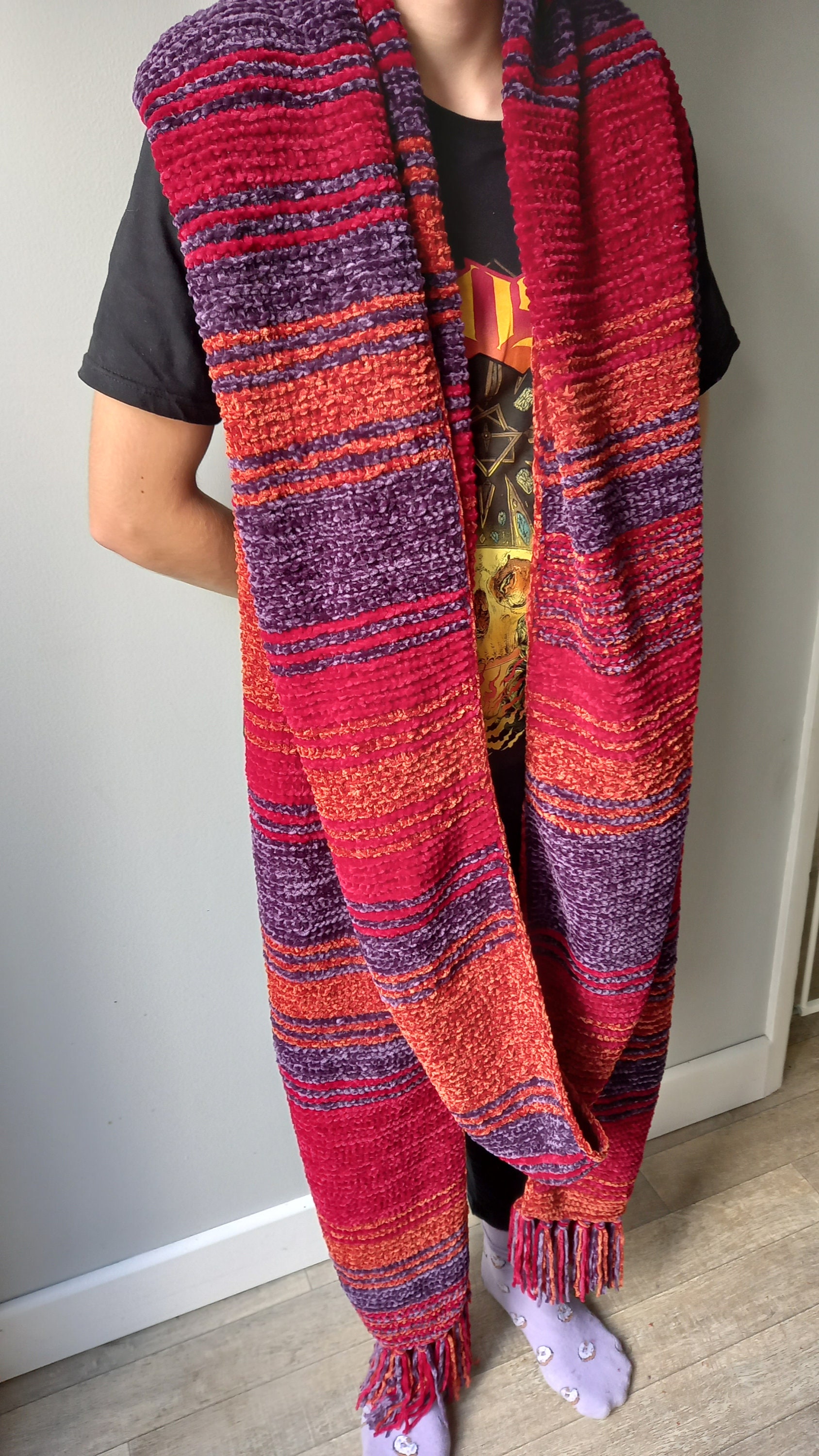 Chenille Doctor Who Scarf Season 18 (tom Baker) - Etsy