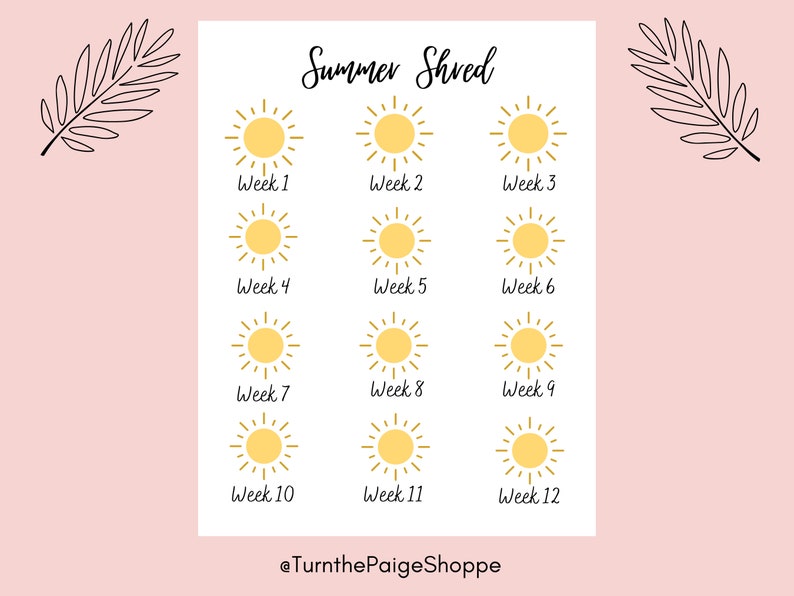 12 Week Weight Loss Tracker | Summer Shred - Etsy