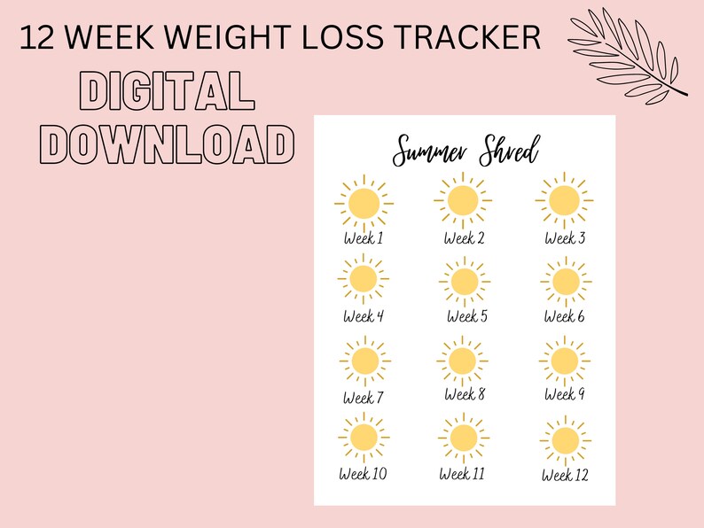 12 Week Weight Loss Tracker | Summer Shred - Etsy