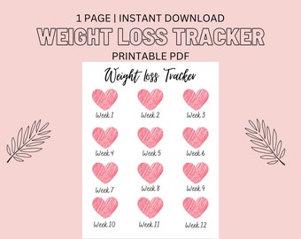 12 Week Weight Loss Tracker| Printable Weigh-in Tracker