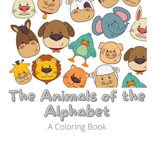 Learn Spanish Alphabet and Animals Coloring Book- Digital Download