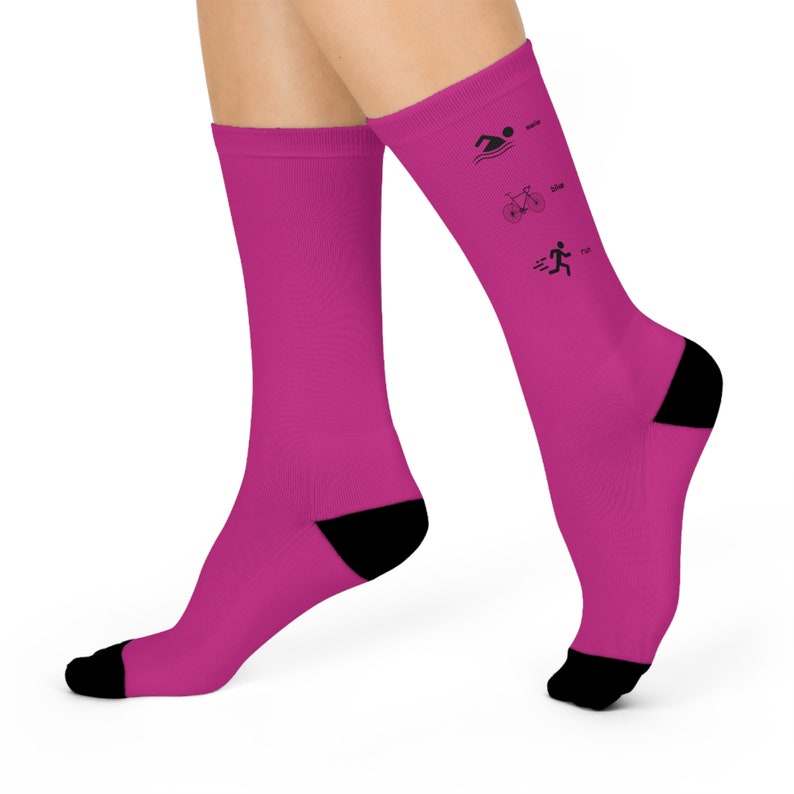 Swim Bike Run Triatlón Quarter Cushioned Crew Athletic Cycle Calcetines para correr Ironman Gift Finisher imagen 1
