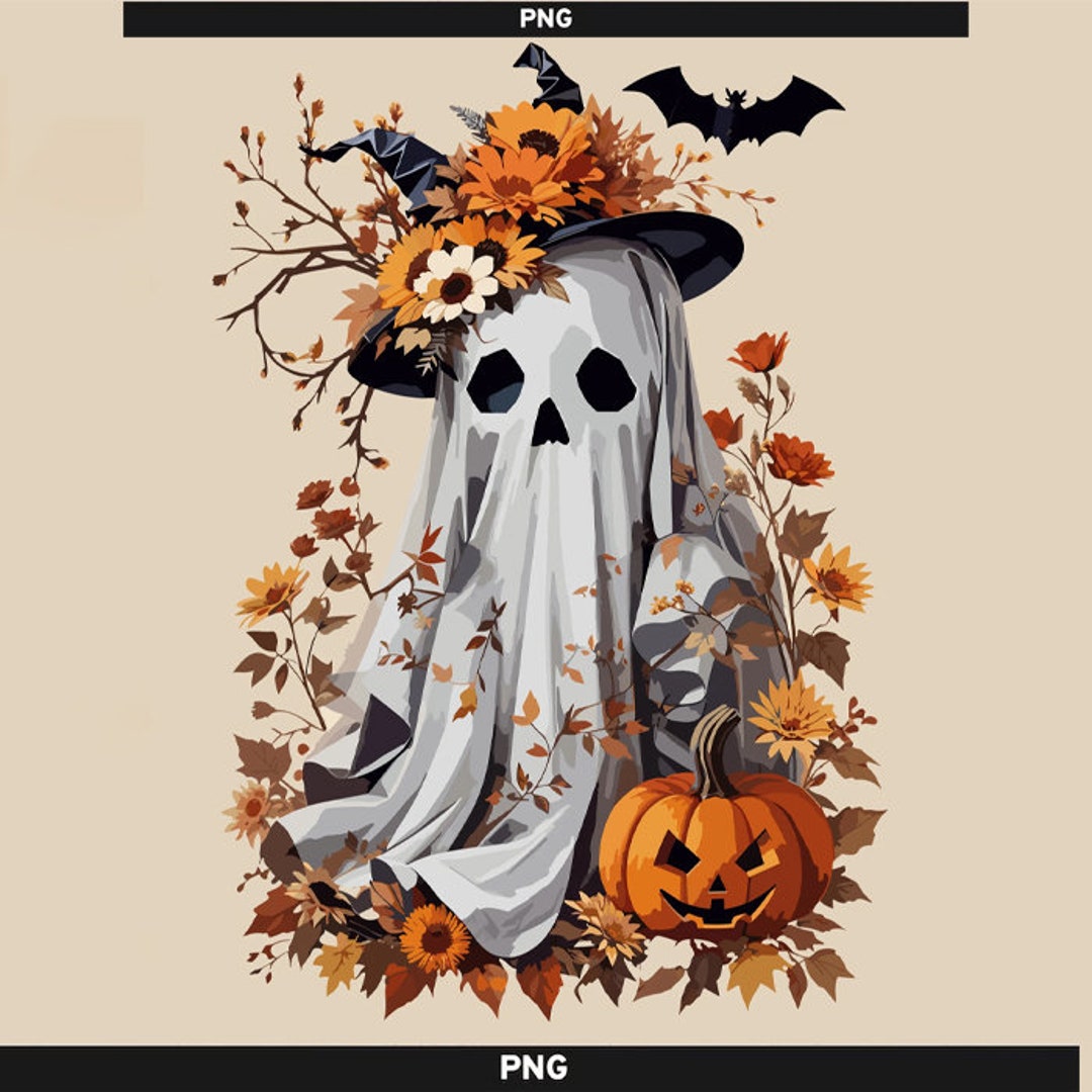 Halloween PNG Spooky Ghost Autumn Sublimation Design Fall - Etsy