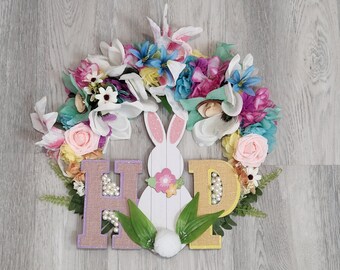 Spring Easter Wreath, Spring Wreath, Bunny Wreath, Pearl Wreath, Bunny Butt Wreath, Lilly Wreath, Wreath for front Door