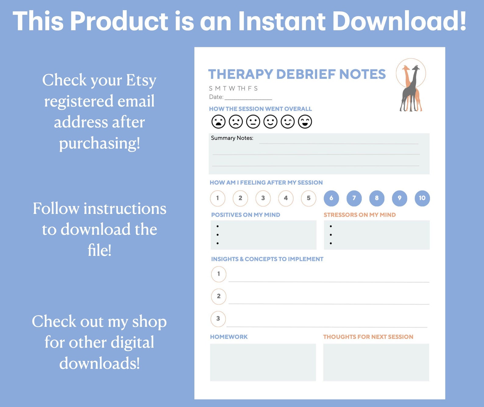 Debriefing Note Post Therapy Notes | Therapy Debrief Notes | Therapy Notes Tool - Etsy