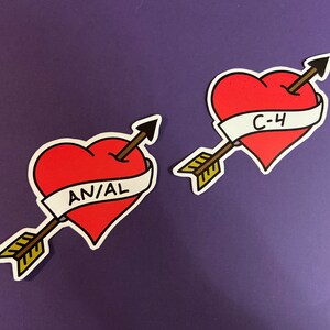 Pegatina de corazón de tatuaje EOD / Múltiples opciones / Pegatinas de tecnología de bombas