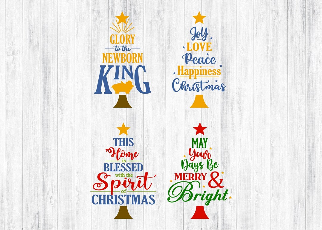 Christmas Tree With Messages SVG PNG, Holy Christmas Svg, Religious