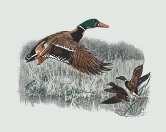 レトロなダックグラフィック：空飛ぶダックスのヴィンテージTシャツデザイン（PNGデジタルダウンロード）