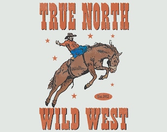 Vintage Rodeo Cowboy PNG: grafica del selvaggio West (download digitale)