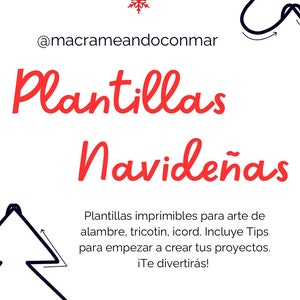 Plantillas navideñas, Christmas templates, alambredepunto, icord, figuras de alambre,