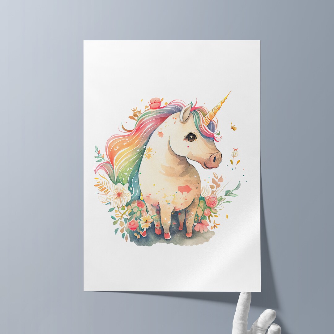 Nursery Printable Unicorn Wall Art Printable Unicorn Art Etsy