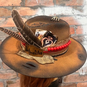 Custom straw feather festival ace of hearts hat new Festival season is calling… and Bayou Brims Custom Hat  main image 2