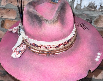 Strawberry kisses! Custom Burned Hat.