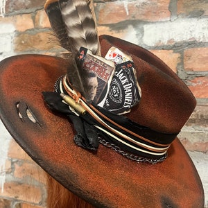 Cash Custom Burned Hat.
