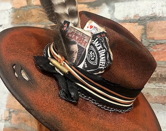 Cash Custom Burned Hat.